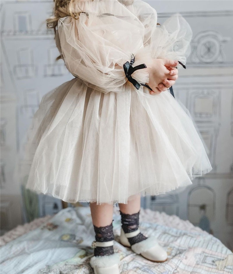 Vestido branco princesa sem ombro tutu para meninas