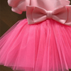 Vestido princesa sem ombro com tutu e laço