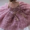 Vestido deslumbrante princesa rosa sem mangas