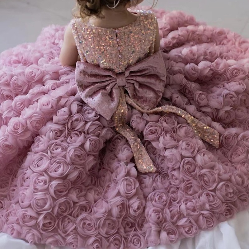 Vestido deslumbrante princesa rosa sem mangas