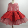 Vestido tutu de manga comprida com lantejoulas