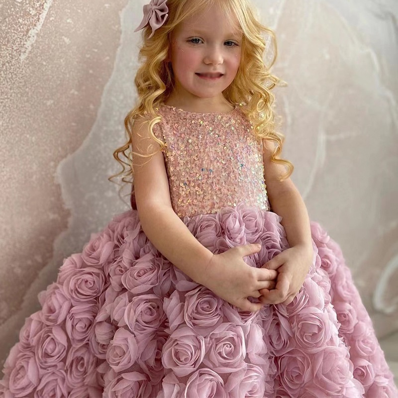 Vestido deslumbrante princesa rosa sem mangas