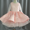 Vestido tutu de manga comprida com lantejoulas