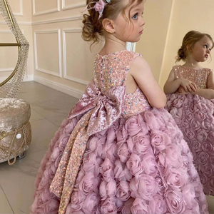 Vestido deslumbrante princesa rosa sem mangas