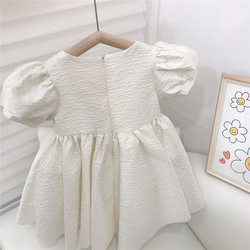 Vestido Bufante Relevo Branco