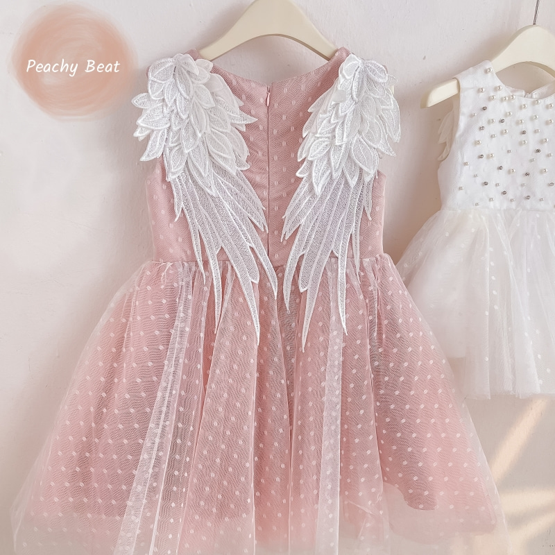 Vestido Princesa Pérola Sem Mangas Com Asa de Anjo