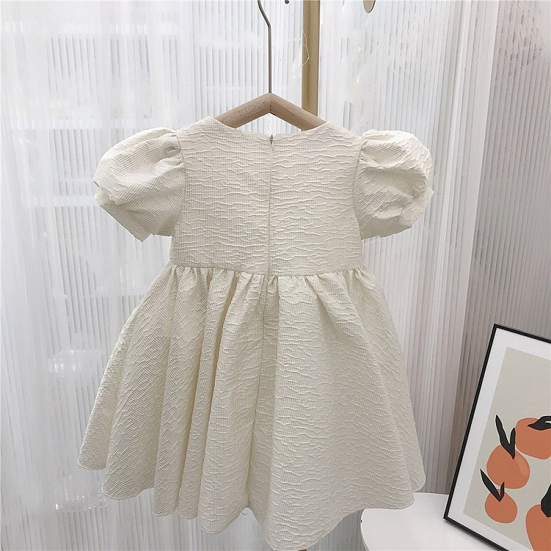 Vestido Puff Relevo Branco Menina